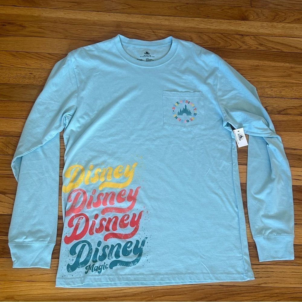 Disney Parks Dose Of Disney Magic Castle Long Sleeve Shirt Blue Adult Size Large